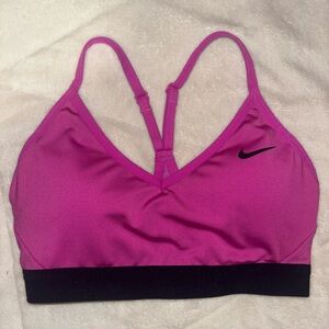 Nike Women's Magenta and Black Sports Bra